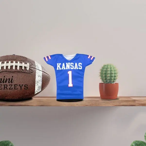 Kansas Football Miniature Jersey Shelf