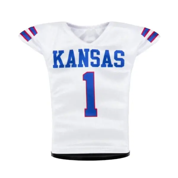 Kansas Jayhawks Football #1 Miniature Sports Jersey (White) Front