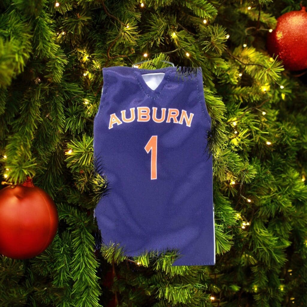 auburn tigers blue basketball holiday ornament