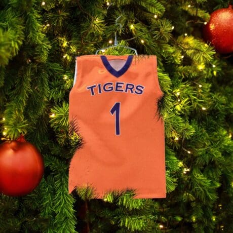 auburn tigers orange basketball holiday ornament