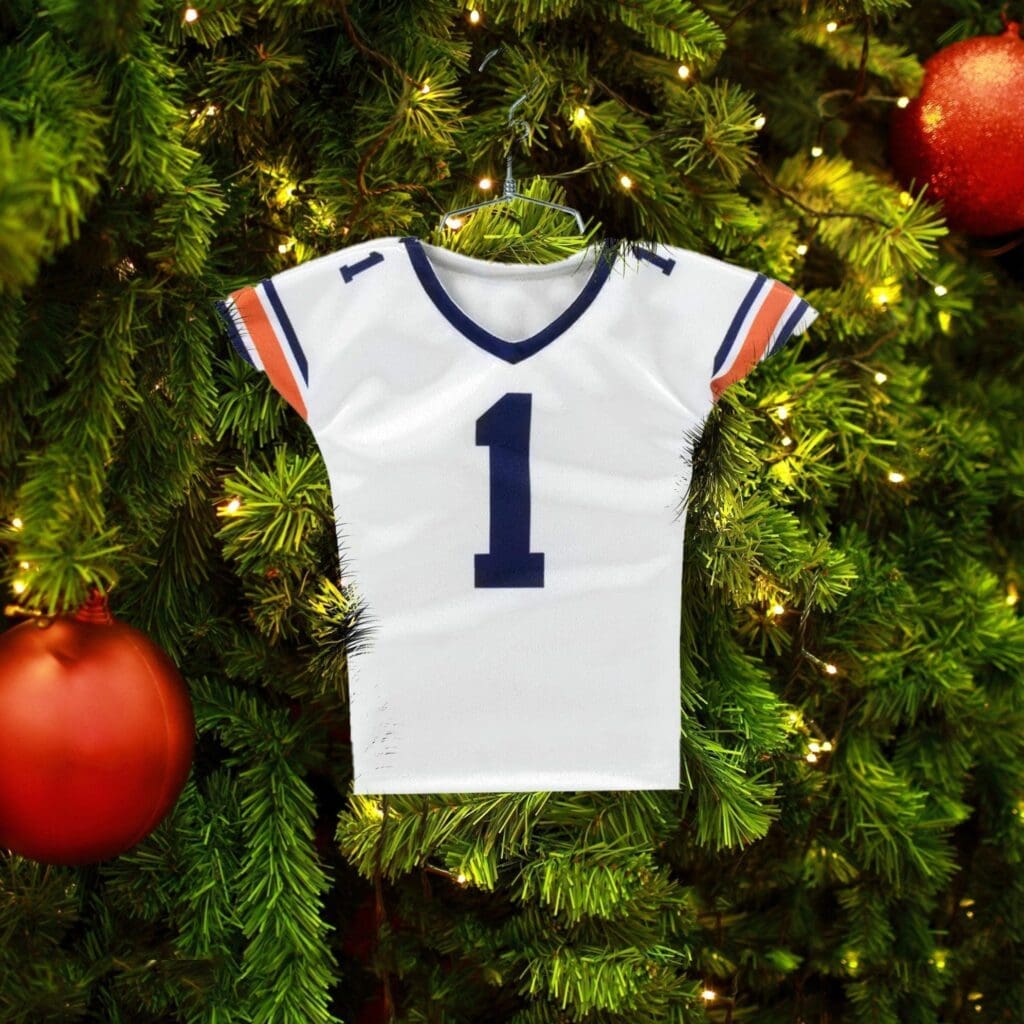 auburn tigers white football christmas ornament