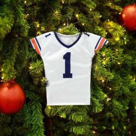 auburn tigers white football christmas ornament