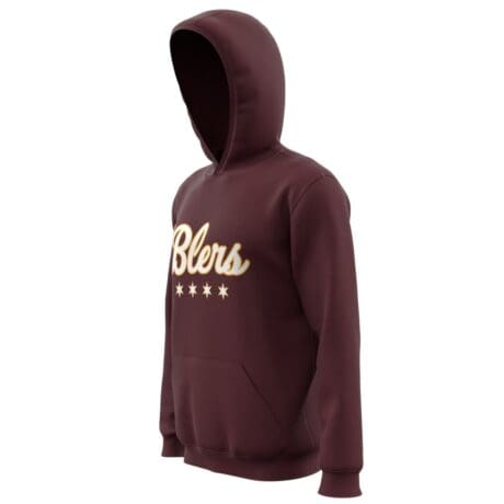 'Blers Maroon Hoodie Side