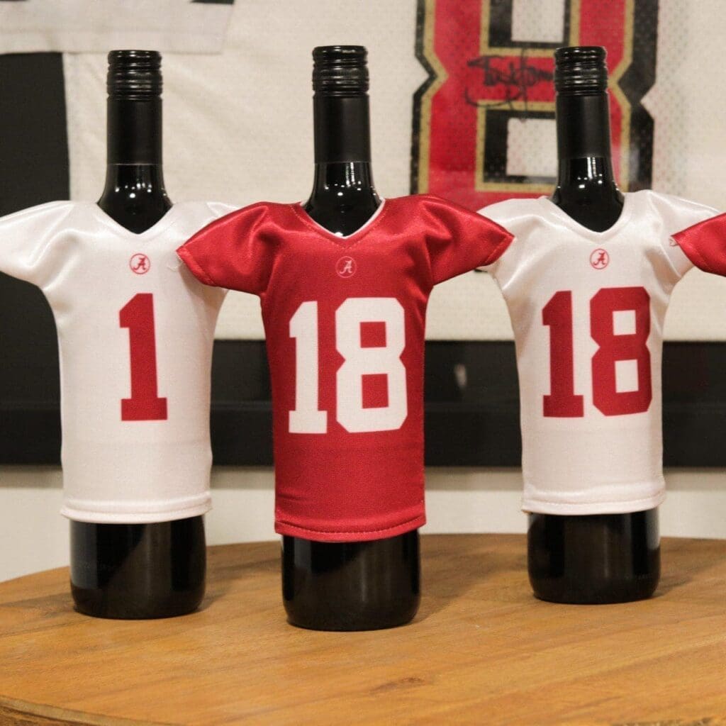 alabama crimson tide miniature jersey wine bottle cover