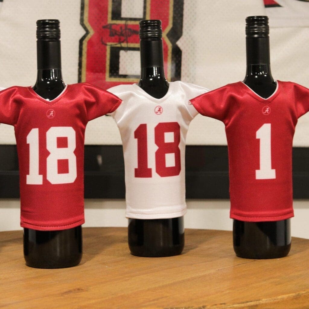 alabama crimson tide miniature jersey wine bottle cover