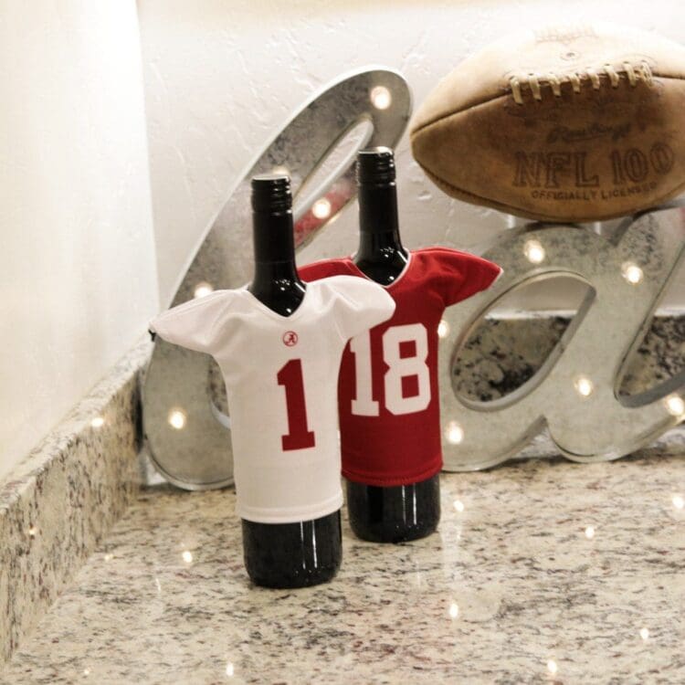 alabama crimson tide miniature jersey wine bottle cover