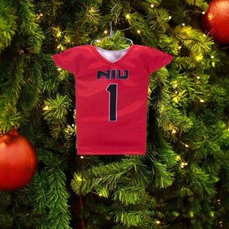 niu huskies miniature football jersey christmas ornament