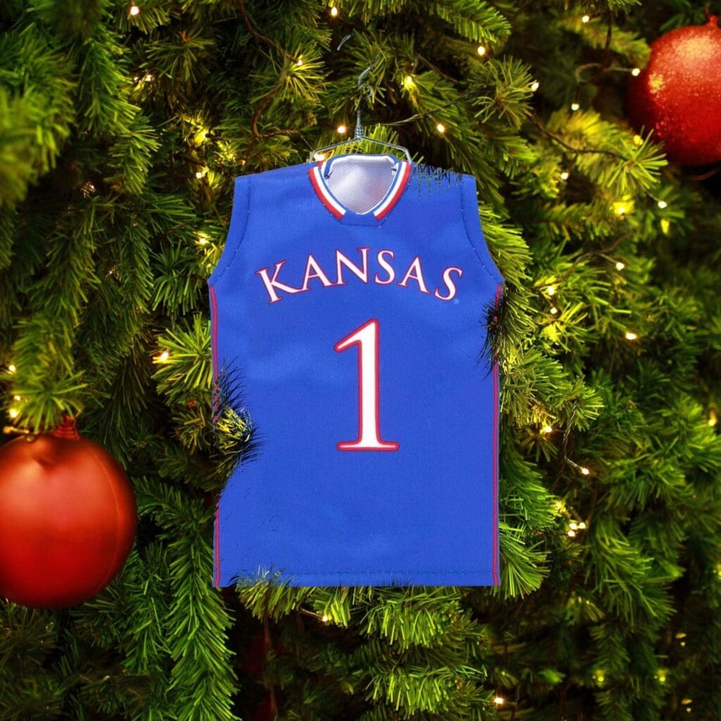 kansas basketball mini sports jersey christmas ornament