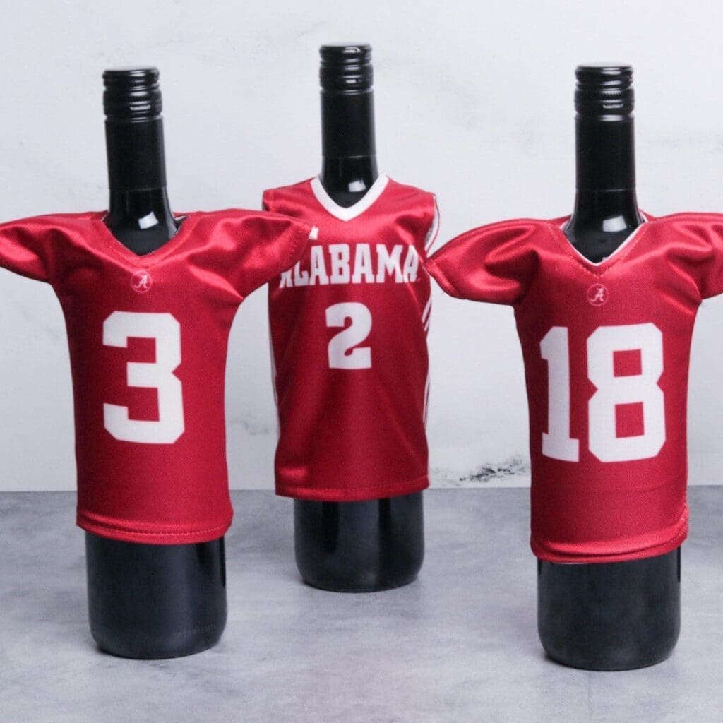 alabama crimson tide miniature jersey wine bottle cover