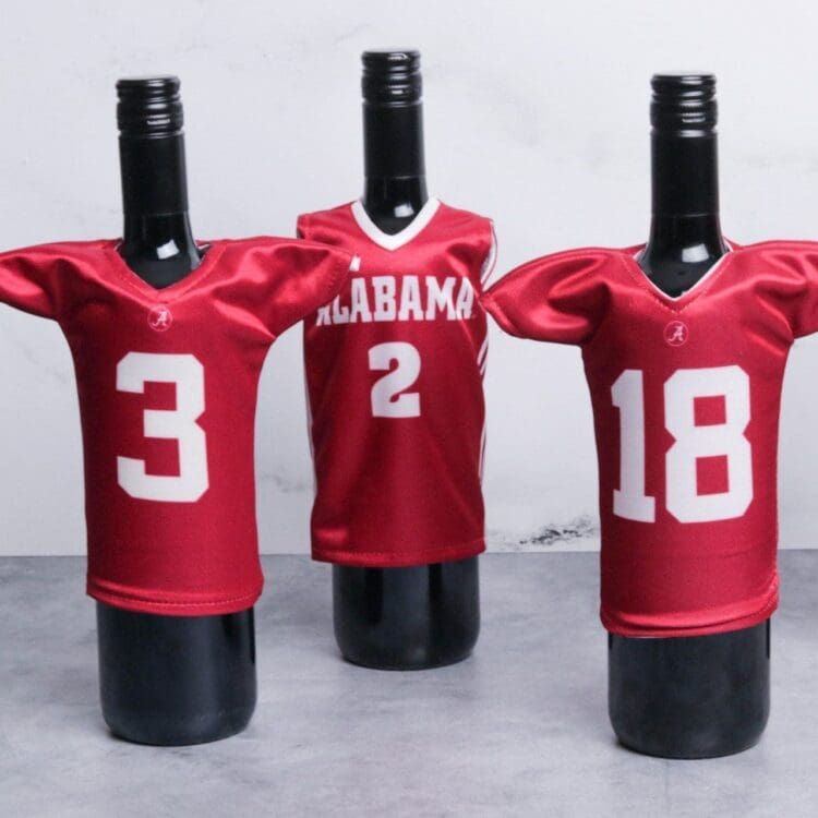 alabama crimson tide miniature jersey wine bottle cover