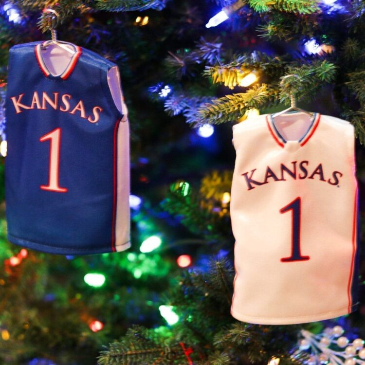 kansas basketball miniature sports jersey christmas ornament