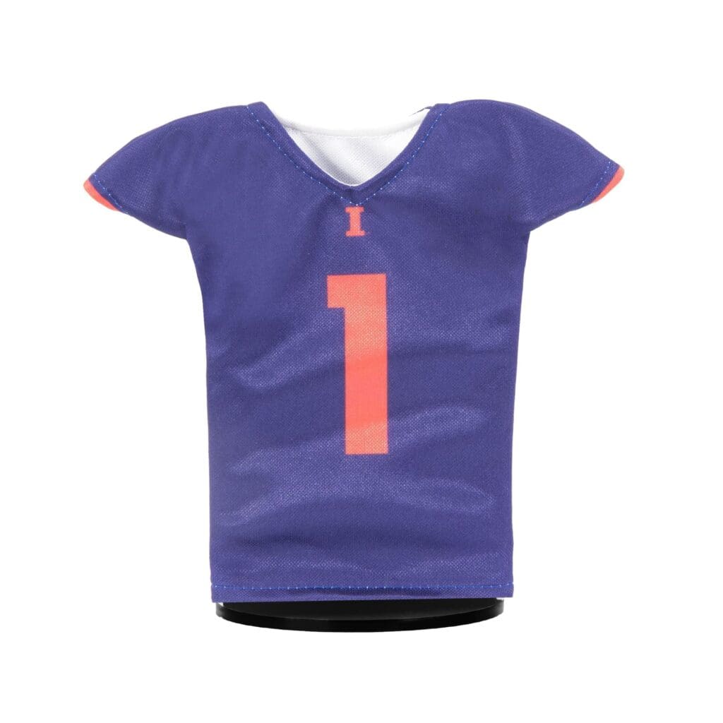 U of I Fighting Illini Football Blue Miniature Jersey Front
