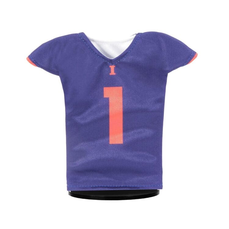 U of I Fighting Illini Football Blue Miniature Jersey Front