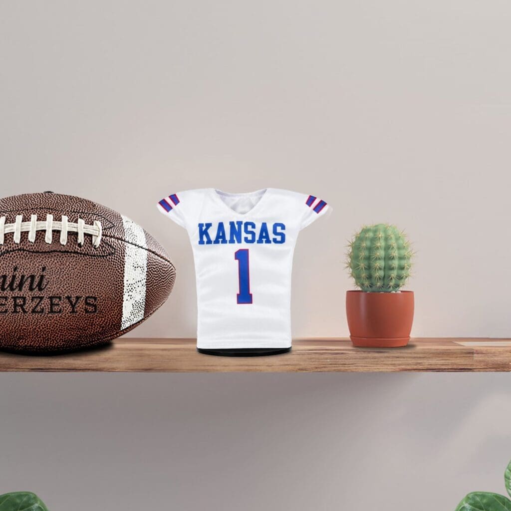 Kansas Football Mini Jersey Shelf