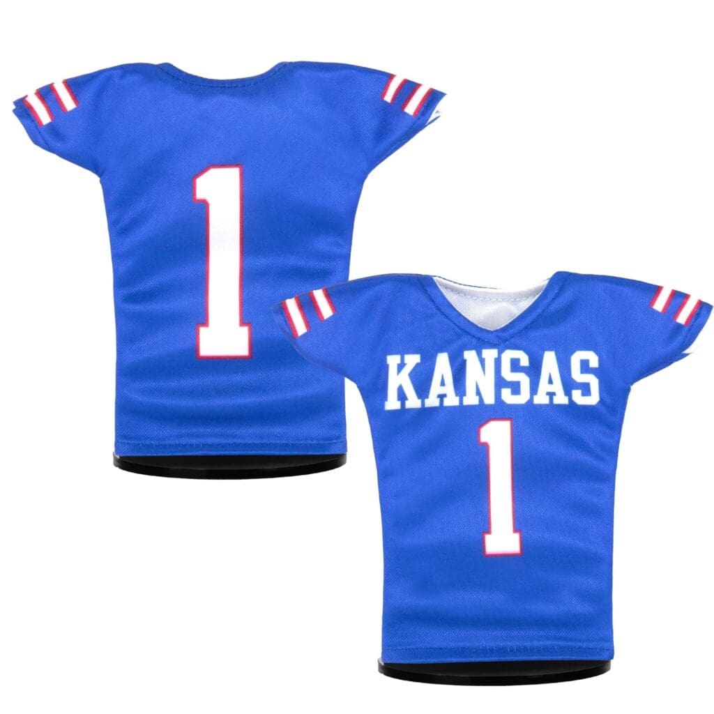 Kansas Jayhawks Football #1 Miniature Sports Jersey Blue