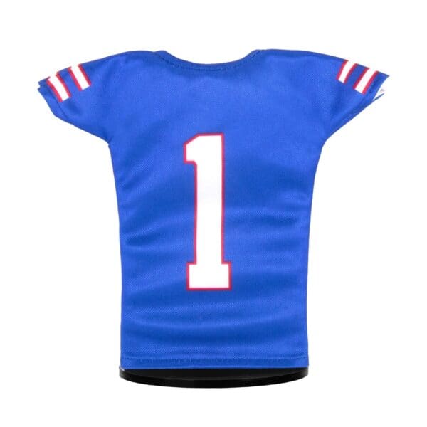 Kansas Jayhawks Football #1 Miniature Sports Jersey Blue Back