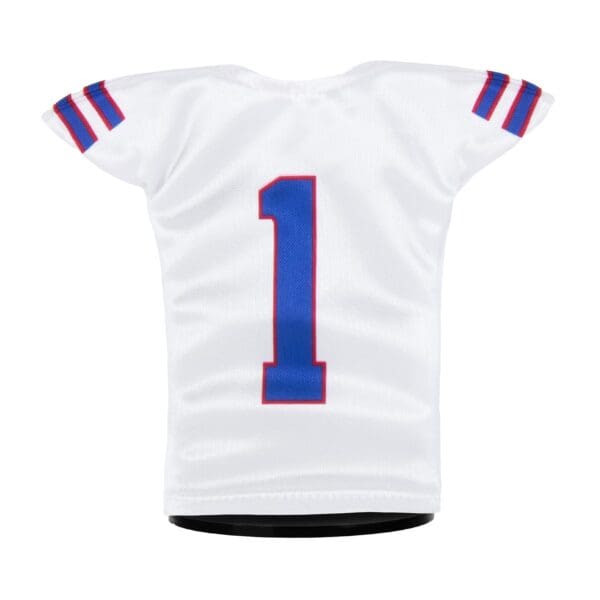 Kansas Jayhawks Football #1 Miniature Sports Jersey (White) Back