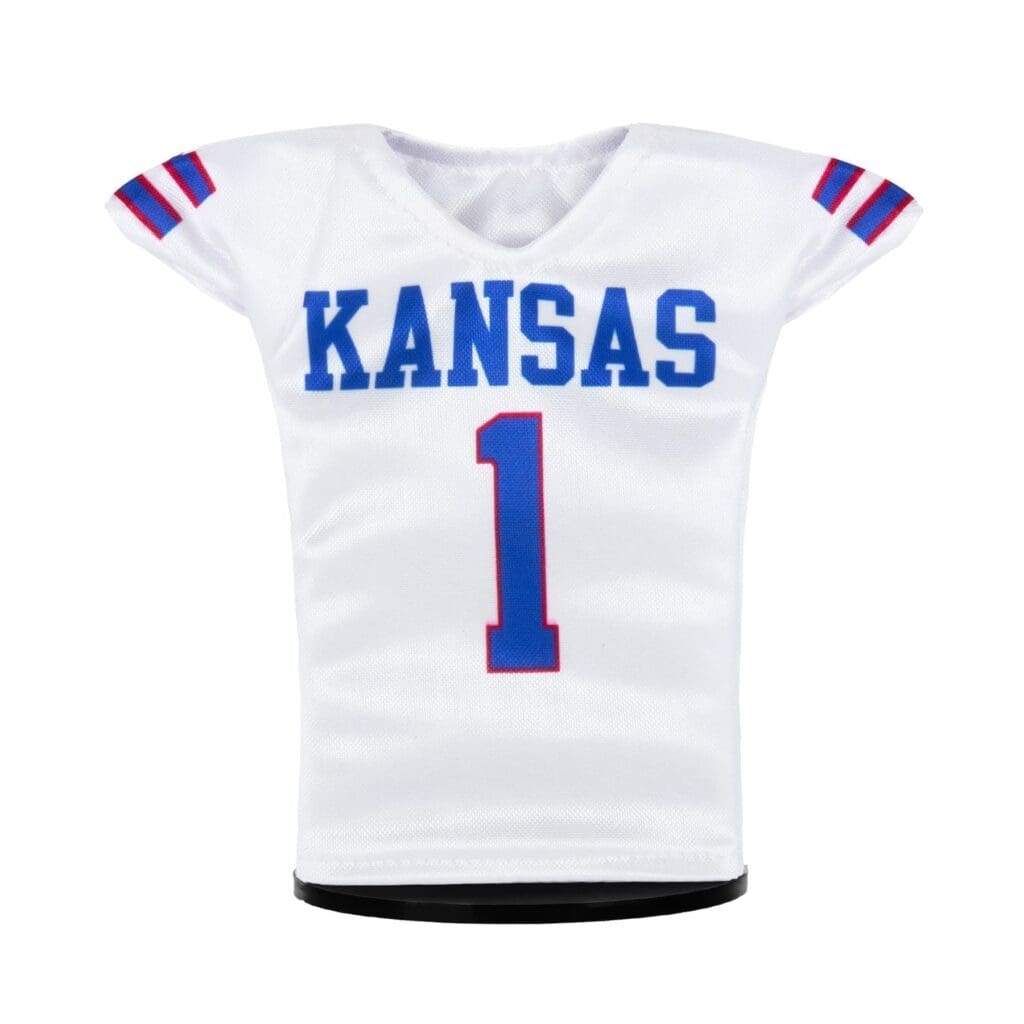 Kansas Jayhawks Football #1 Miniature Sports Jersey (White) Front