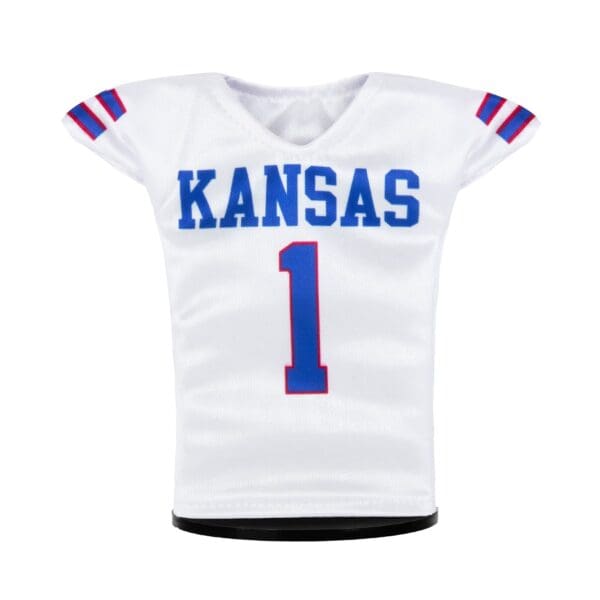Kansas Jayhawks Football #1 Miniature Sports Jersey (White) Front