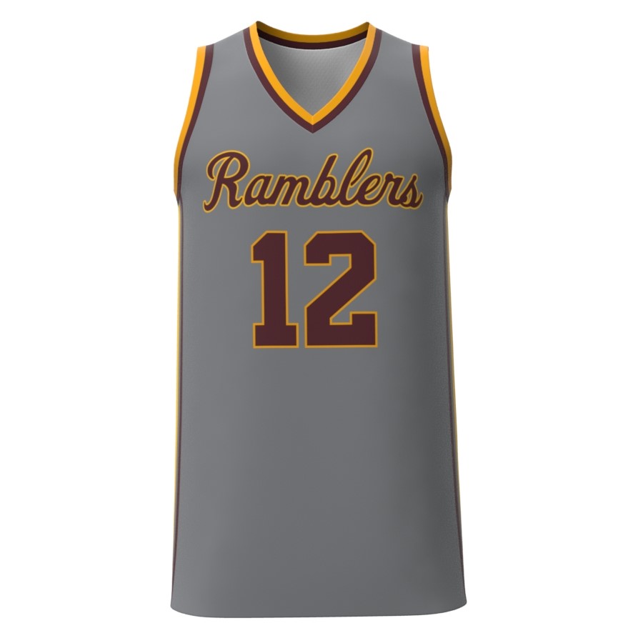 Loyola Ramblers Men's Basketball Pick-A-Player NIL Miniature Sports Jersey (Gray) Front
