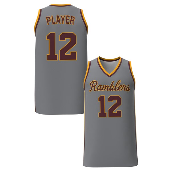 Loyola Ramblers Men's Basketball Pick-A-Player NIL Miniature Sports Jersey (Gray)