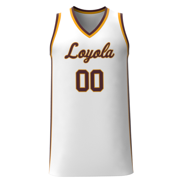 Loyola Ramblers Women's Basketball Pick-A-Player NIL Miniature Sports Jersey (White) Front