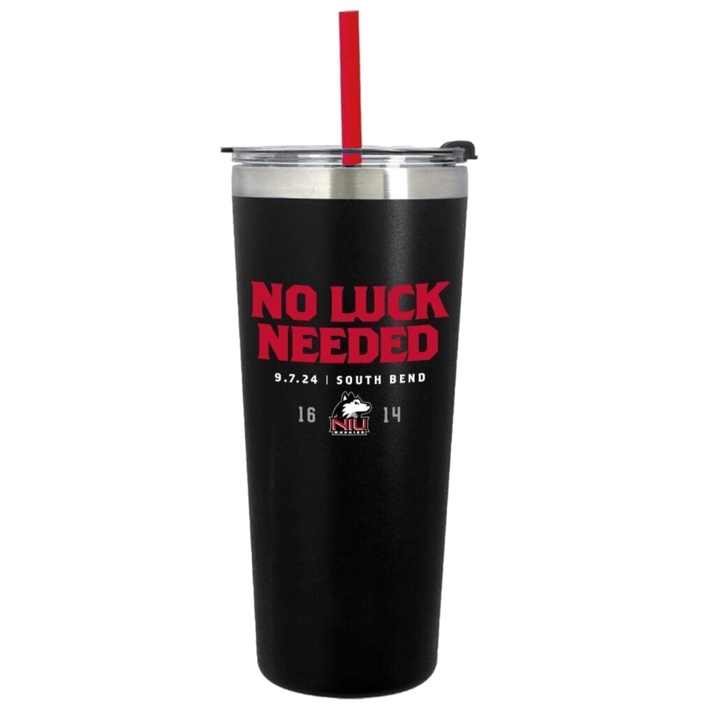 No Luck Needed Tumbler with straw
