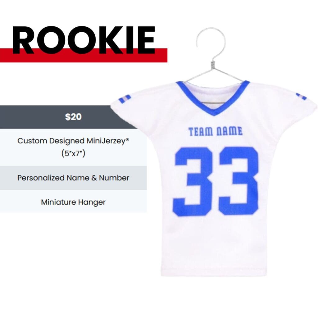 Custom Rookie Mini Jersey with Hanger