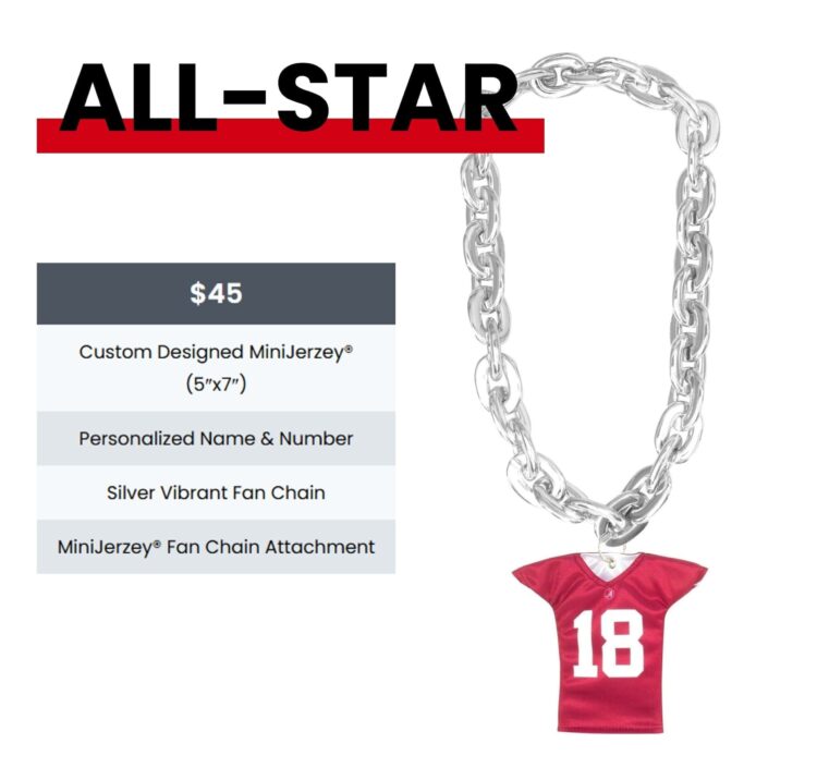 Custom Mini Jersey Fan Chain
