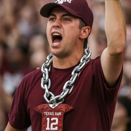 Texas A&M Fan Chain Football Red