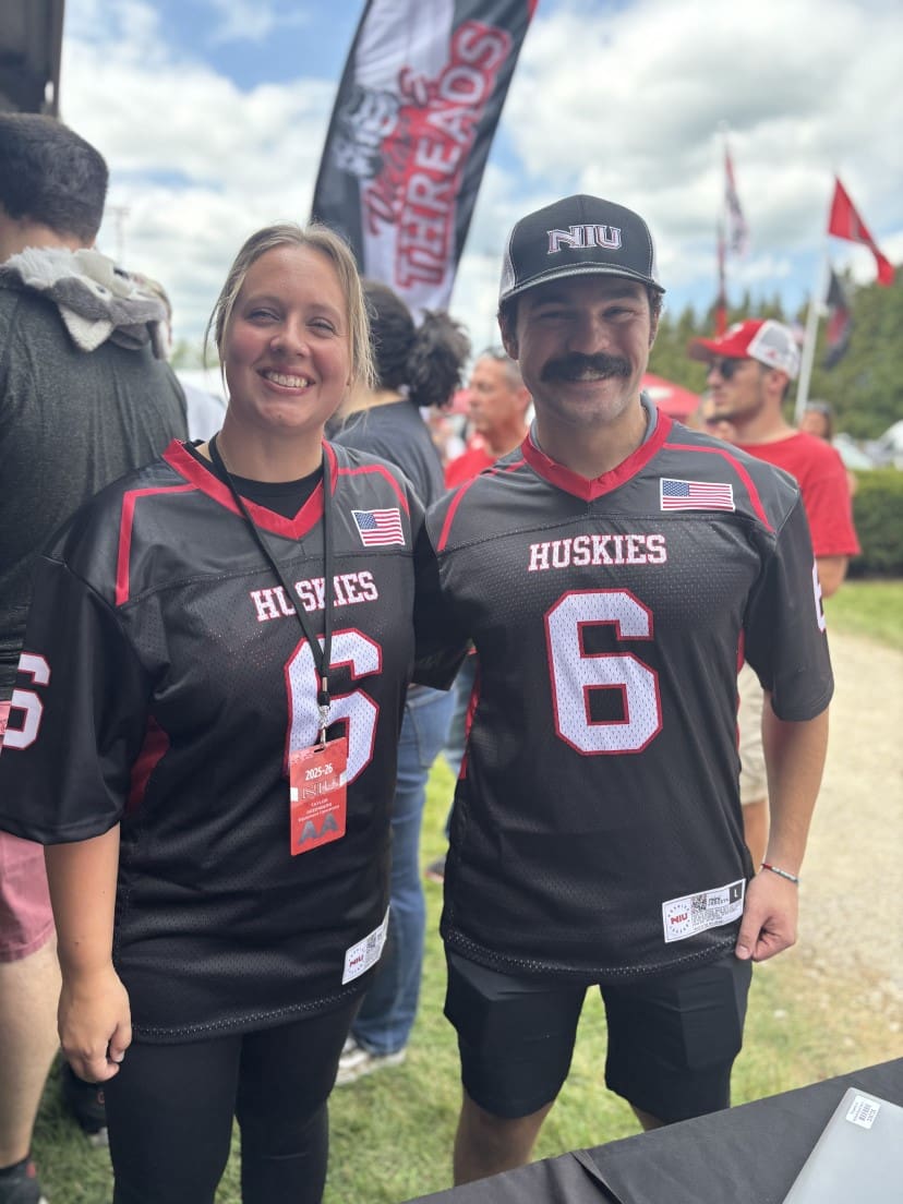 NIU Football Fans wearing Football Jerseys